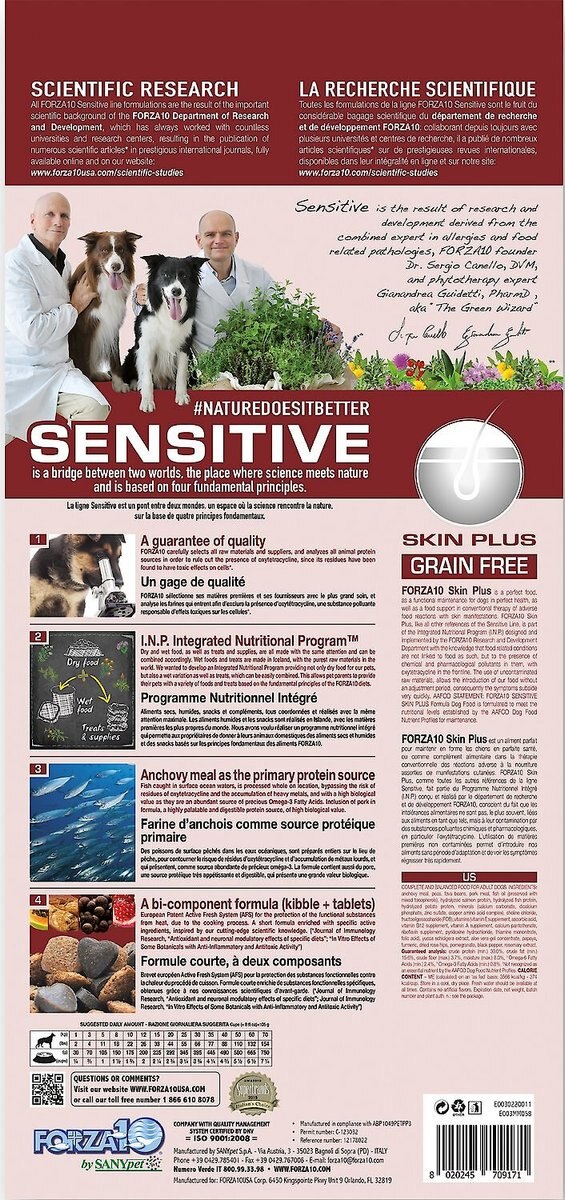 Forza10 Nutraceutic Sensitive Skin Plus Grain-Free Dry Dog Food