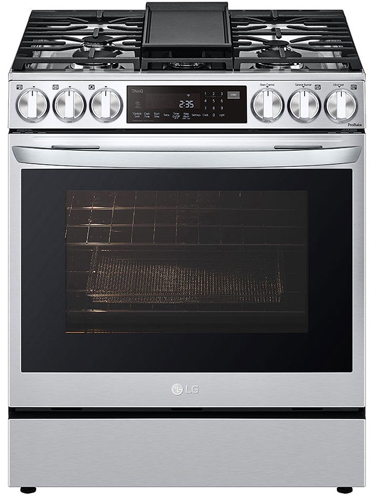 LG 6.3 Cu. Ft. PrintProof Stainless Steel Smart Wi-Fi Enabled ProBake Convection InstaView Gas Slide-In Range With Air Fry