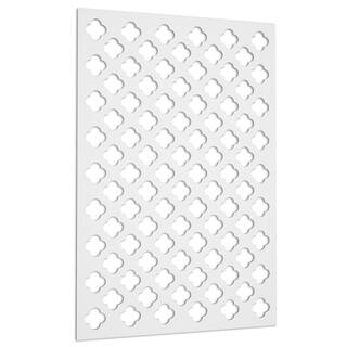 Acurio Latticeworks Clover 4 ft. x 32 in. White Vinyl Decorative Screen Panel 4832PVCW-CLO