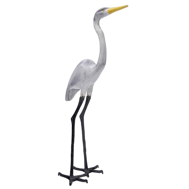 Achla Designs Great Egret Outdoor Garden Statue White Majestic Waterside Display Cast Aluminum Decorative Bird Sculpture