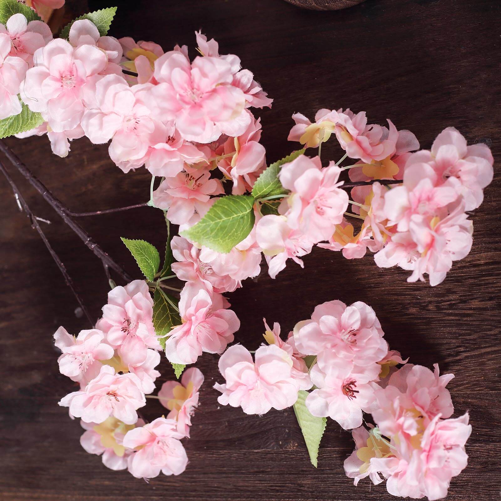 4 Bushes Pink Artificial Silk Cherry Blossom Flowers, Branches 40