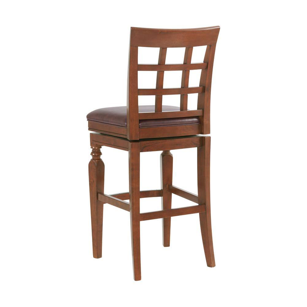 Alaterre Furniture Napa Mahogany Bar Height Stool with Back (2-Pack) ANNA02PDCR2