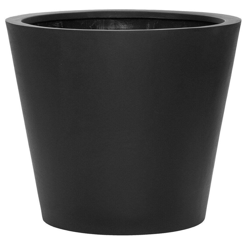 Natural Bucket Round Planter Pot Indoor Outdoor Fiber Stone Planter Box 23 in   Medium   23\