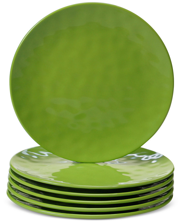 Certified International 6-Pc. Green Melamine Salad Plate Set