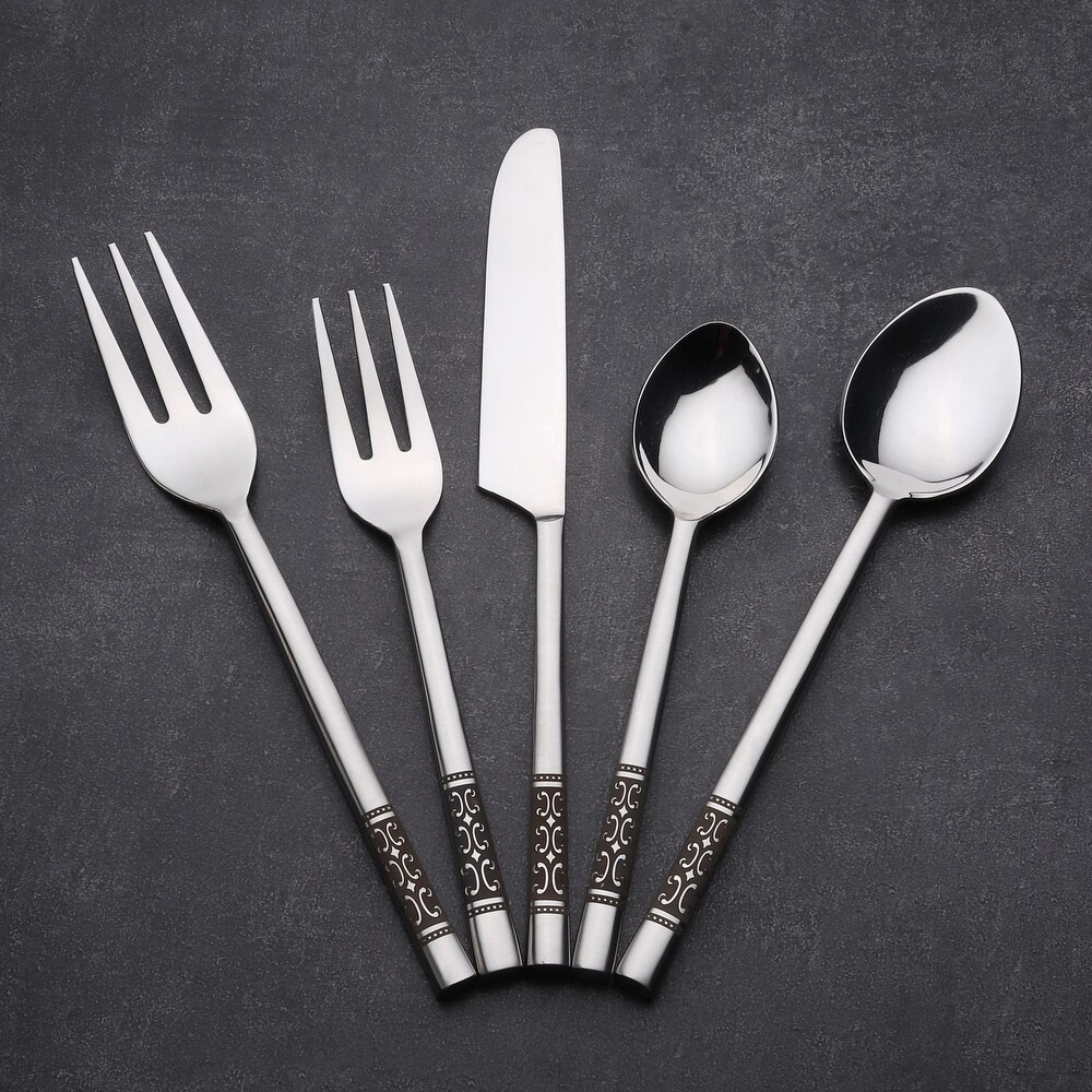 INOX Satin Pearl Etched Chantilly 5 Pc. Flatware Set   9\