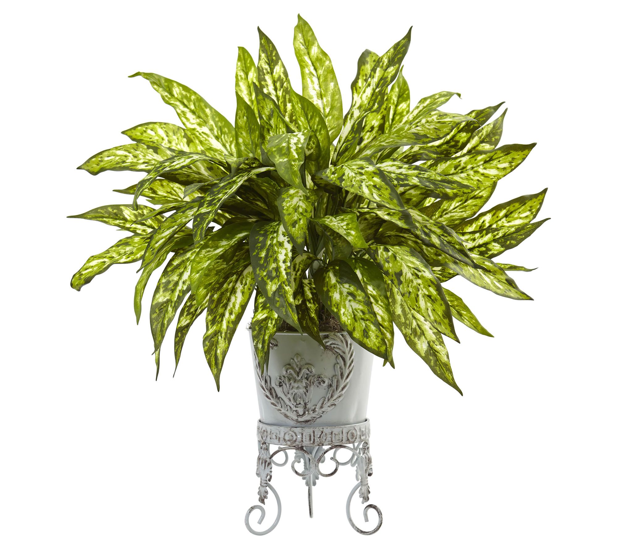 Aglaonema with Metal Planter by Nearly Natural