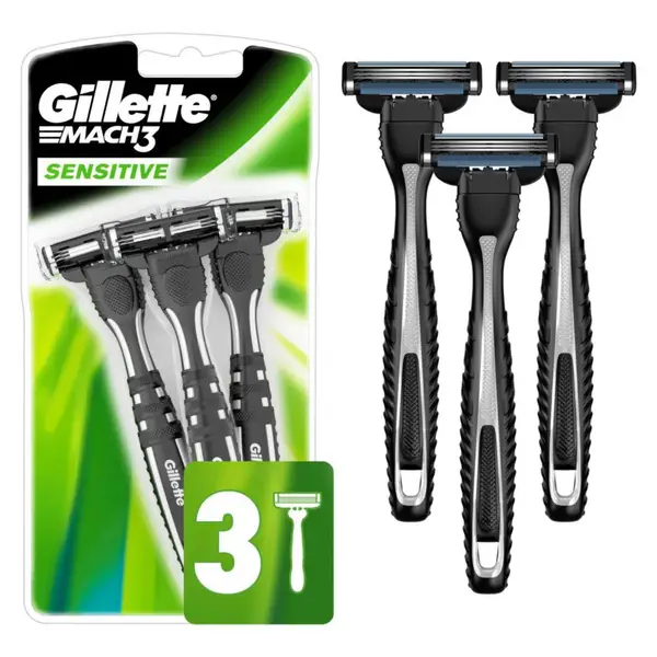 Gillette 3-Count Mach3 Sensitive Men's Disposable Razors