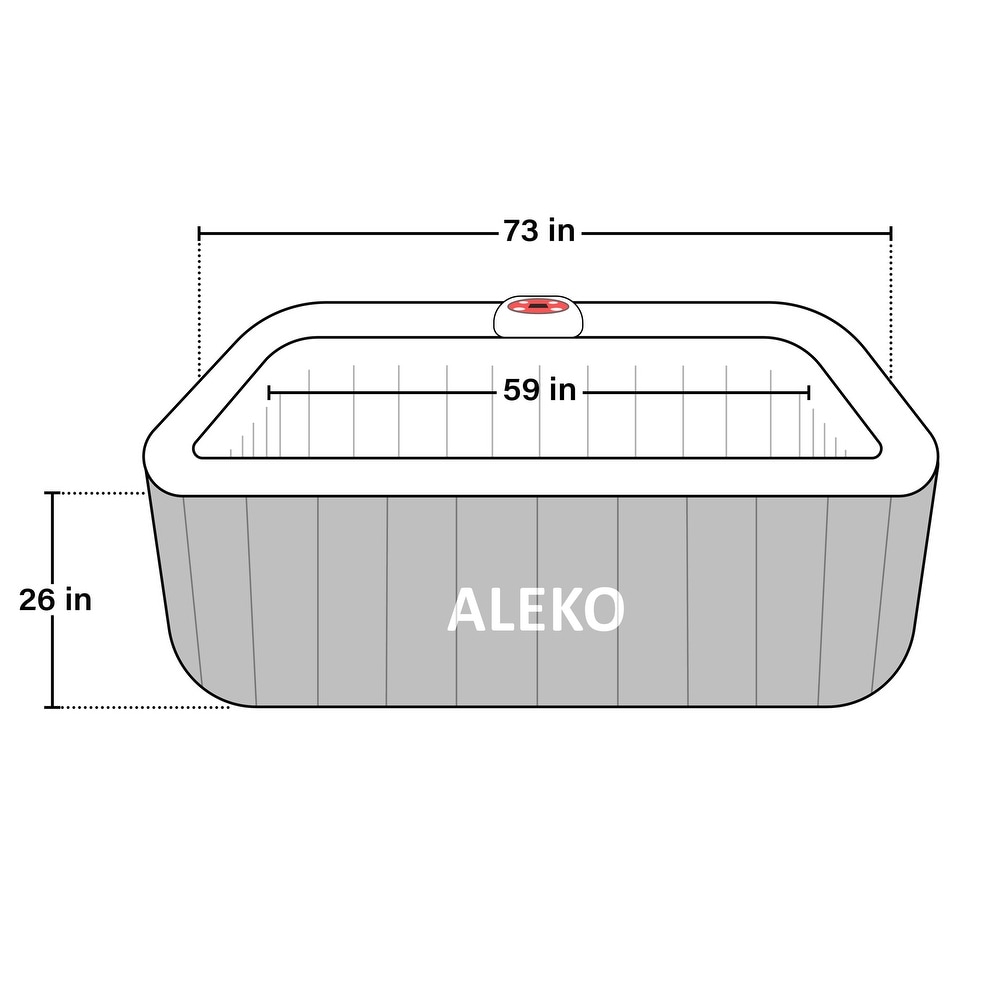 ALEKO Square Inflatable Jetted 6 Person Hot Tub Spa With Cover   Gray