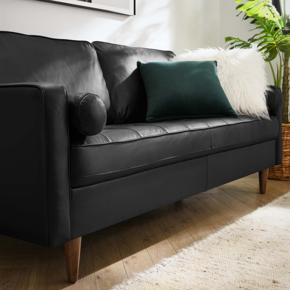 Valour Leather Sofa   Midcentury   Sofas   by Modway  Houzz