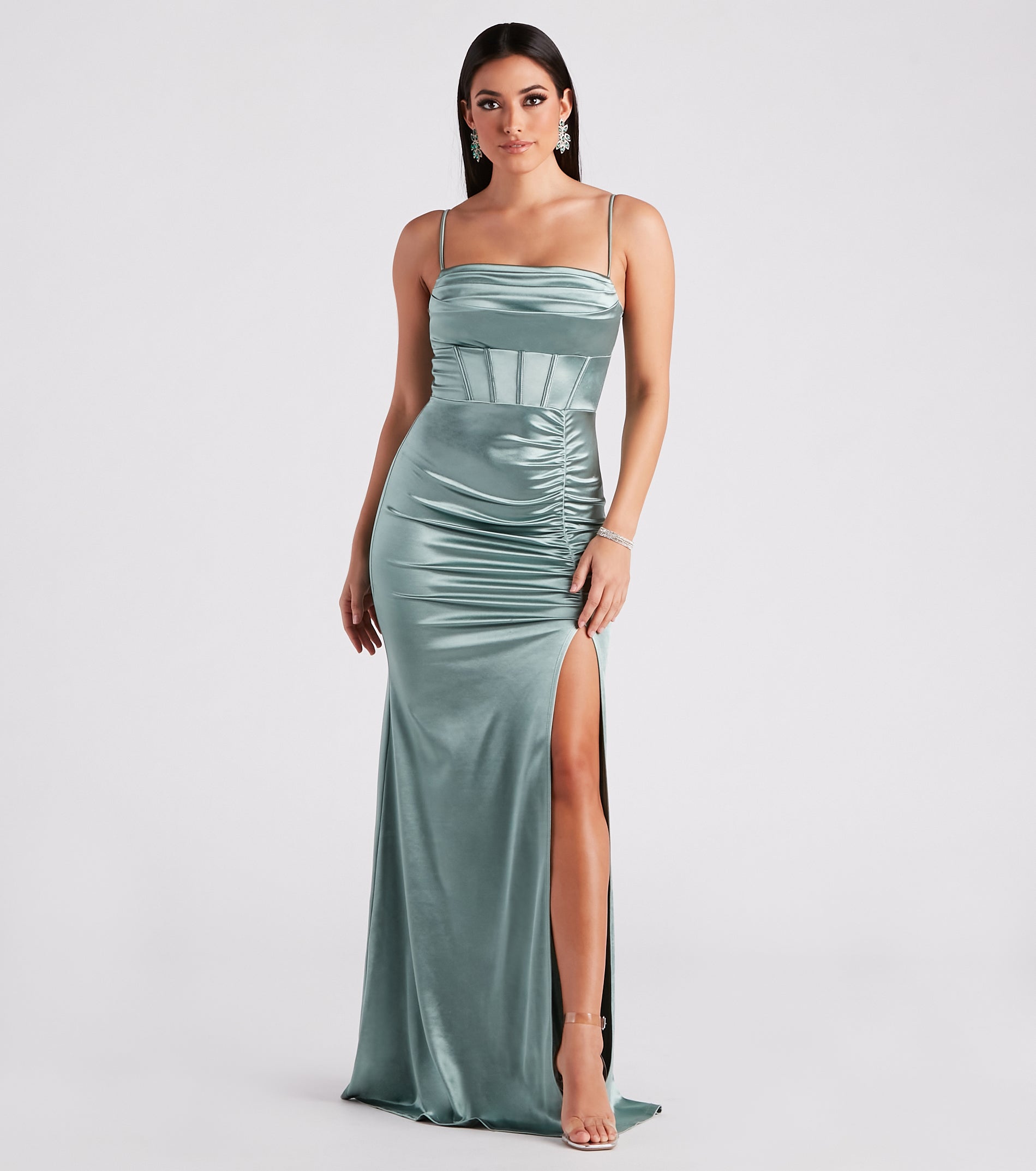 Sandra Formal Satin Corset Mermaid Dress