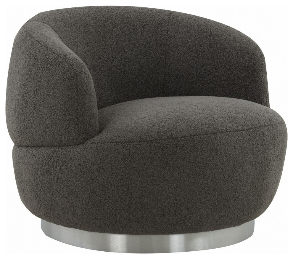 Safavieh Couture Flynn Faux Lamb Wool Swivel Chair   Contemporary   Armchairs And Accent Chairs   by Safavieh  Houzz