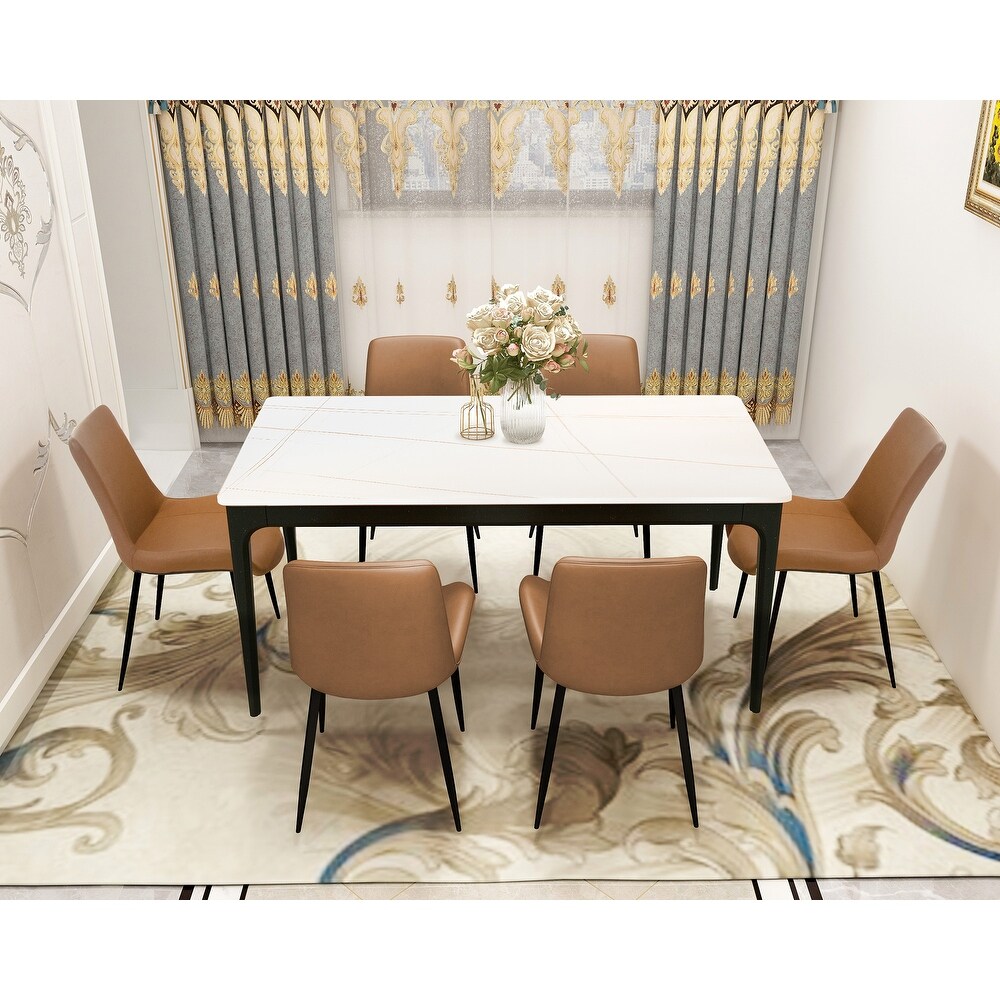 Dining Table Sintered Stone Marble Dining Table Porcelain Table top Sturdy legs Aluminium oy legs Table