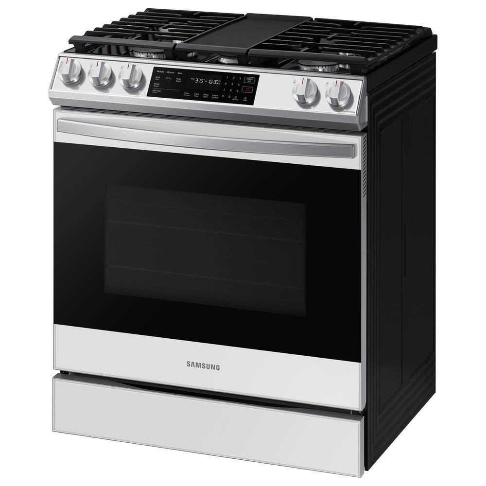  Bespoke 30 in. 6 cu. ft. 5-Burner Smart Slide-In Gas Range in White Glass with Self-Cleaning Convection Oven and Air Fry NX60CB831512