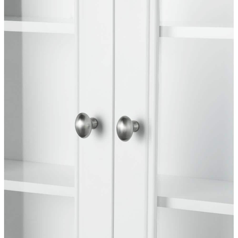 Home Decorators Collection Gazette 2312 in W x 31 in H x 712 in D Bathroom Storage Wall Cabinet with Glass Door in White