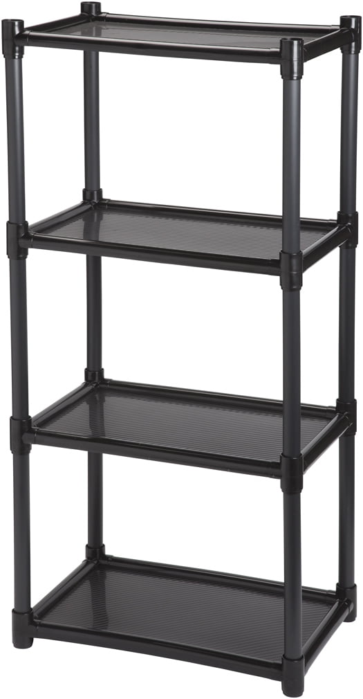 WalterDrake Snap Together Light Weight Shelves, Black, 38 1/2