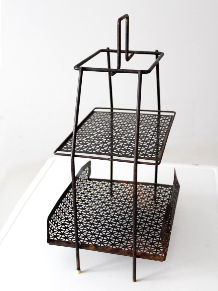 Consigned  Mid Century Modern Tiered Stand   Industrial   Plant Stands And Telephone Tables   by 86 Vintage  Houzz