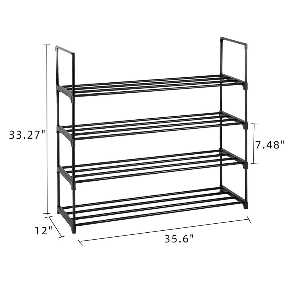 Winado 8-Layer Sturdy Lightweight Self-Standing Shoe Rack Black