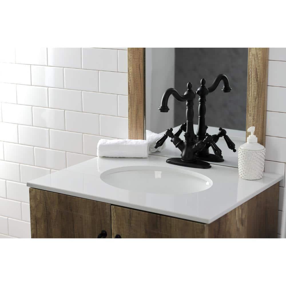 Kingston Brass Duchess 4 in Centerset 2Handle Bathroom Faucet in Matte Black