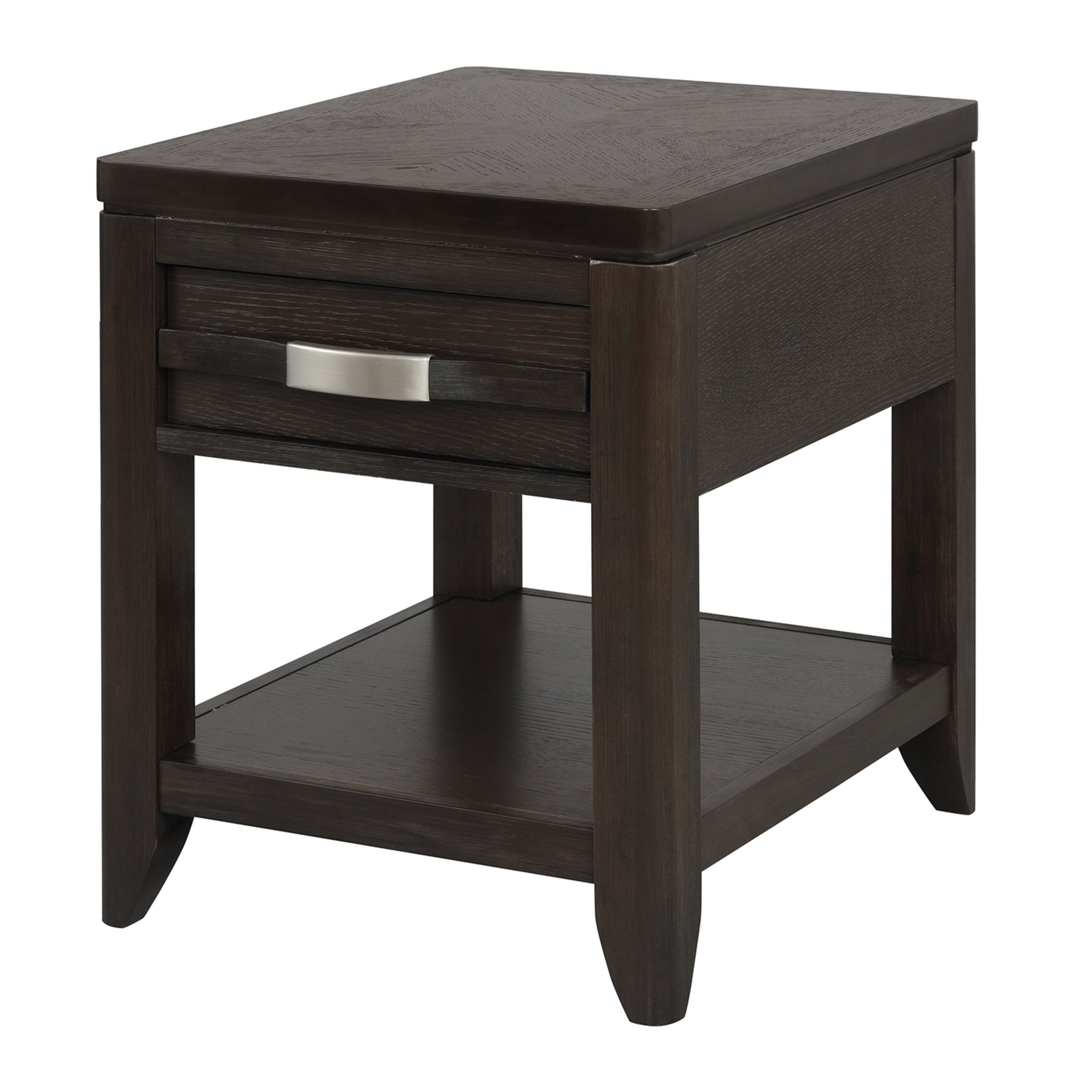 AandB Home 24-inch Grey Rectangular Single Drawer End Table