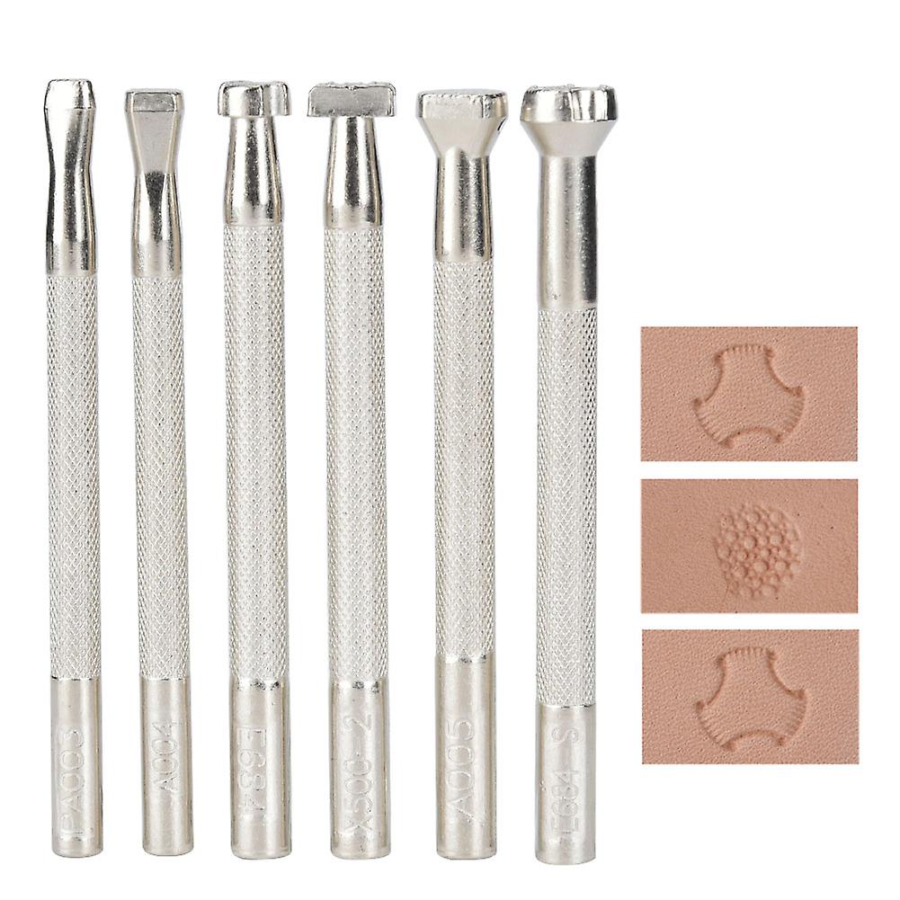 6pcs Leather Craft Carving Tool Non-slip Fish Printing Pattern Handle Diy Handcraft Tool(fish Print Tool )