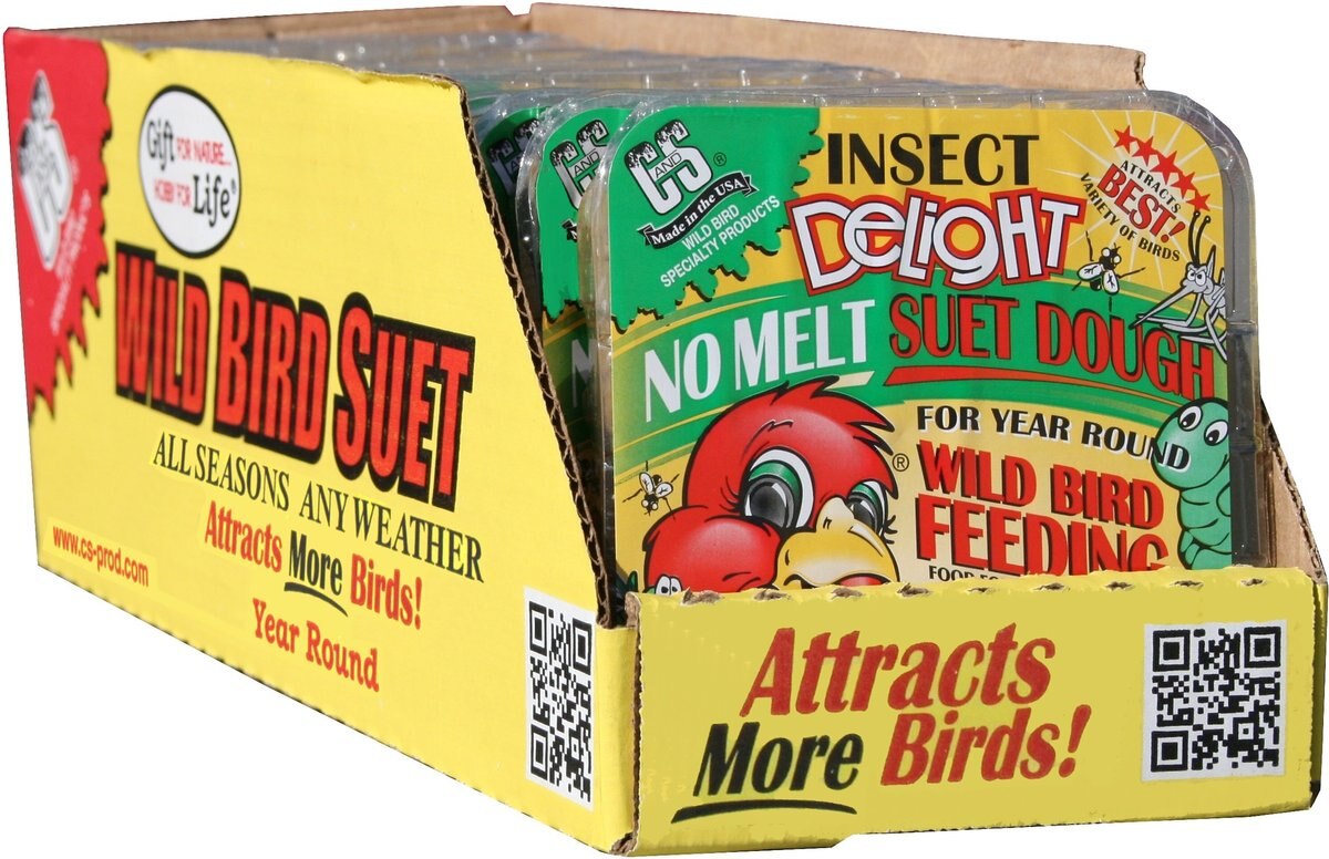 CandS Insect Delight No Melt Suet Dough Bird Food， 11.75-oz bag， case of 12