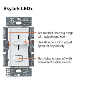 Lutron Skylark LED+ Dimmer Switch for Dimmable LED and Incandescent Bulbs 150W LEDSingle-Pole or 3-Way Ivory (SCL-153P-IV) SCL-153P-IV