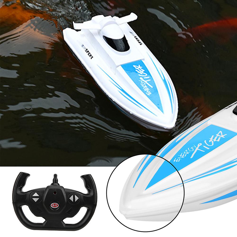 4 Channel 2.4g Waterproof Remote Control Yacht High Simulation Boat Model Children Toy (blue)