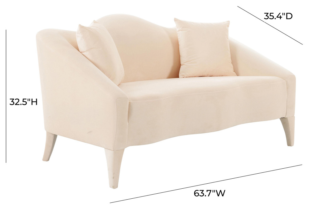 Naya Velvet Loveseat   Midcentury   Loveseats   by TOV Furniture  Houzz