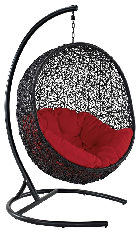 Modern Urban Living Outdoor Swing Lounge Chair  Rattan Wicker   Modern   Hammocks And Swing Chairs   by House Bound  Houzz