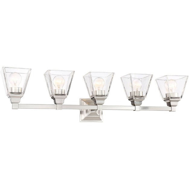 5 light Fixture Clear Glass Shade For Bedroom Bathroom Vanity Living Room Hallway