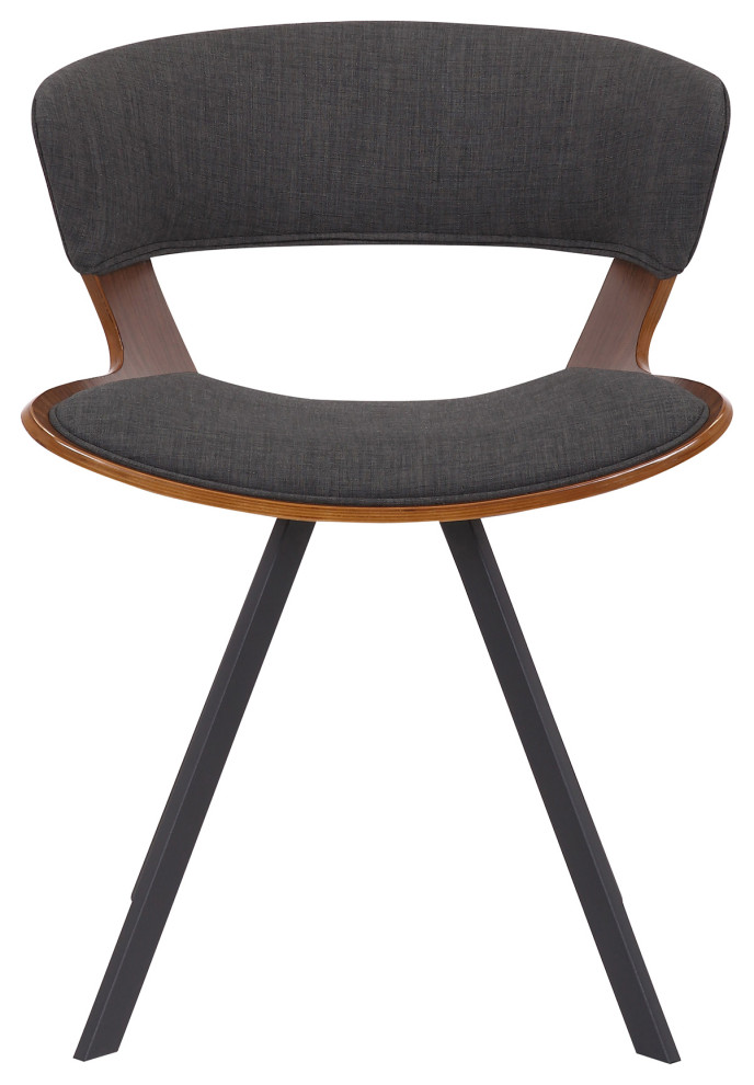 Ulric Wood and Metal Modern Dining Room Accent Chair   Midcentury   Dining Chairs   by Armen Living  Houzz