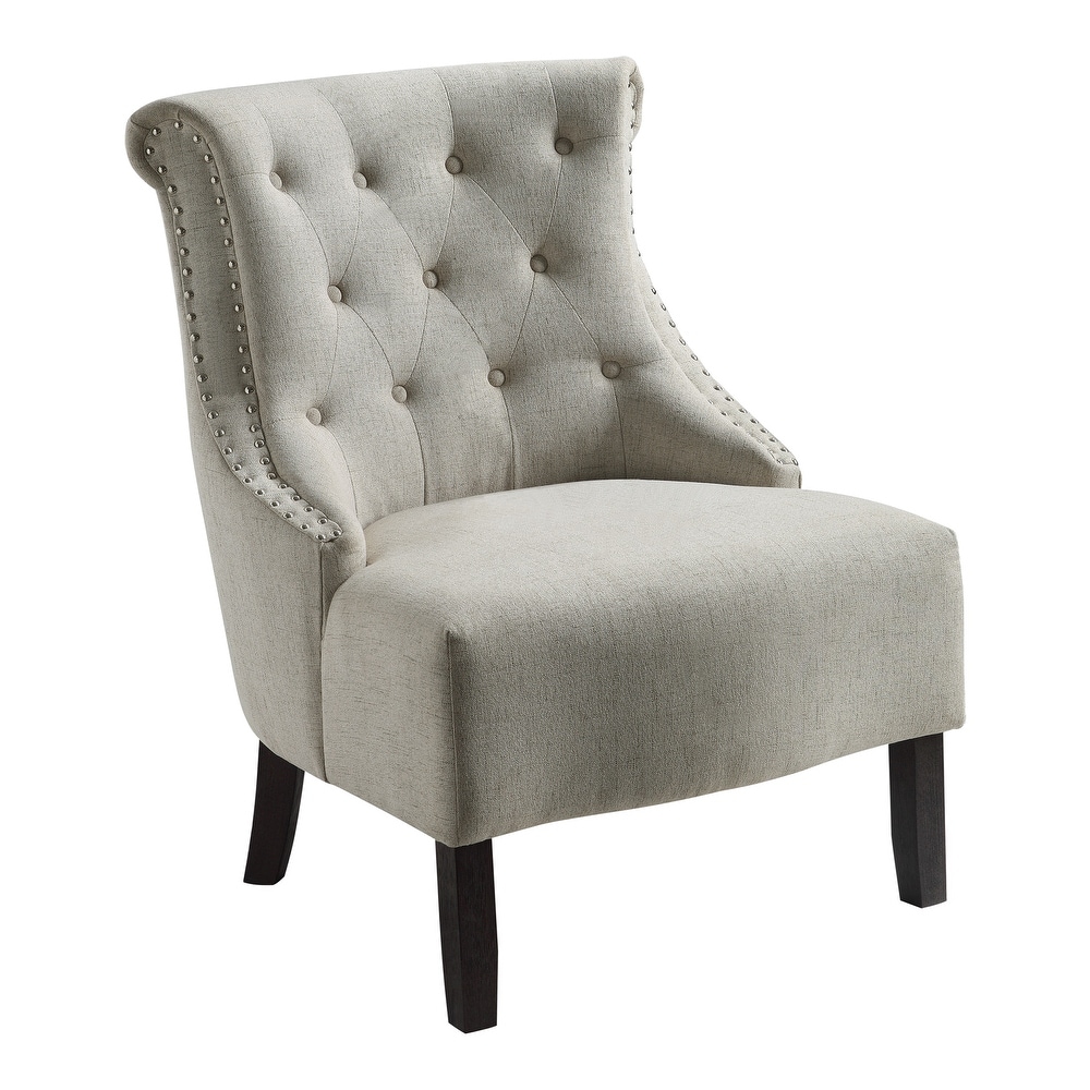 Evelyn Tufted Chair with Grey Wash Legs