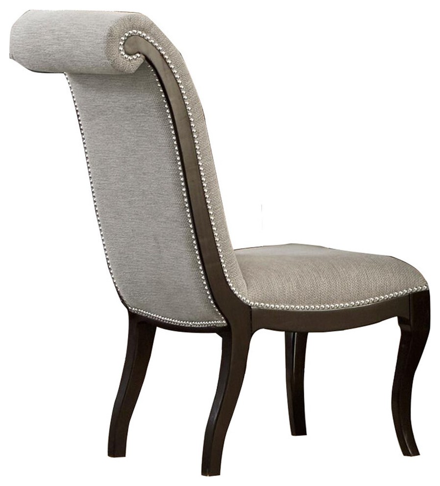 Sasha Contemporary 2 Dining Side Chair  Light Fabric   Transitional   Dining Chairs   by AMOC  Houzz