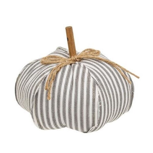 Ticking Stripe Stuffed Pumpkin 8