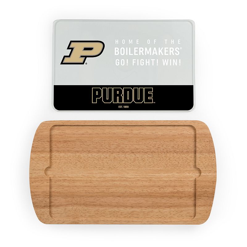 Picnic Time Purdue Boilermakers Glass Top Serving Tray