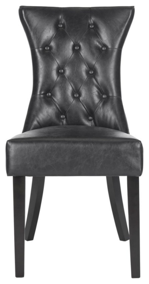 Hans 21 quotH Tufted Side Chair  Set of 2  Antique Black   Transitional   Dining Chairs   by V.S.D Furniture  Houzz