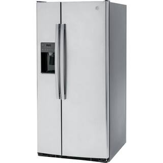 GE 23.0 cu. ft. Side by Side Refrigerator in Fingerprint Resistant Stainless Steel Standard Depth ENERGY STAR GSE23GYPFS