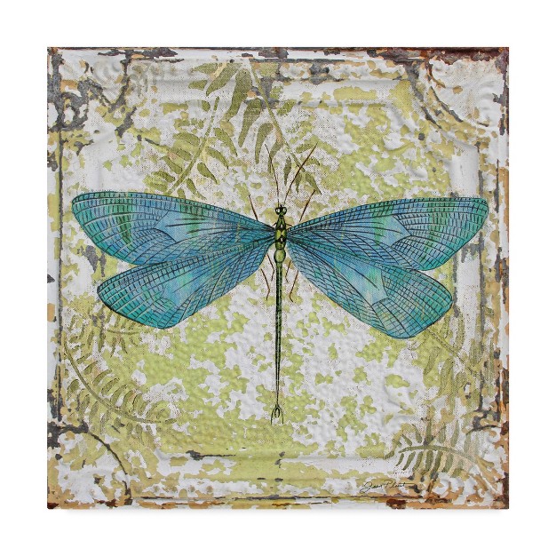 Trademark Fine Art jean Plout x27 dragonfly On Tin Tile 2 x27 Canvas Art