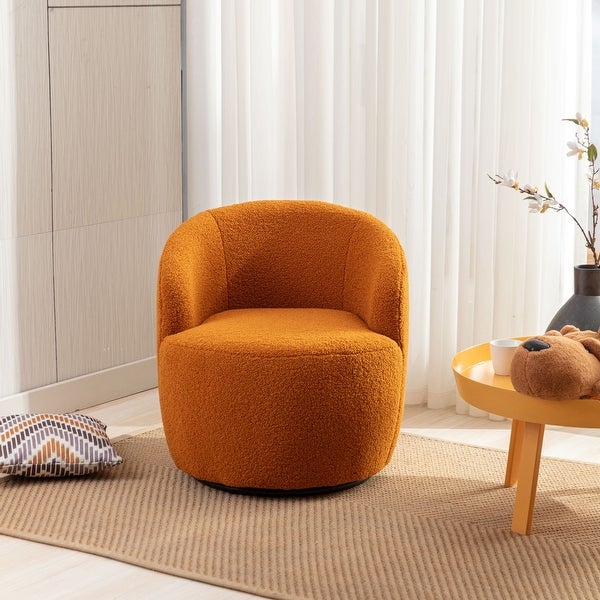 Teddy Fabric Swivel Accent Armchair Barrel Chair