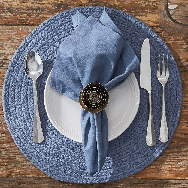 Split P Essex Round Placemat Set Marine Blue