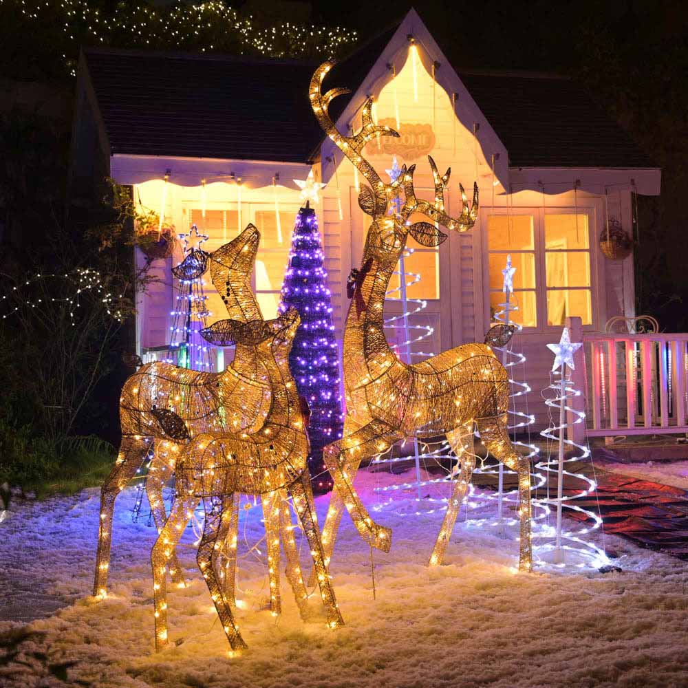 Yescom Outdoor Lighted Christmas Reindeer Family 3pcs