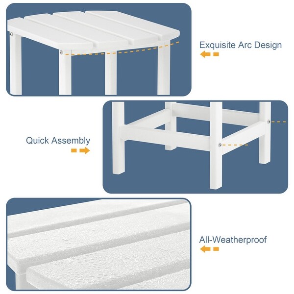 Patio Adirondack Side Table，Outdoor End Tables HDPE AllWeather Resistant