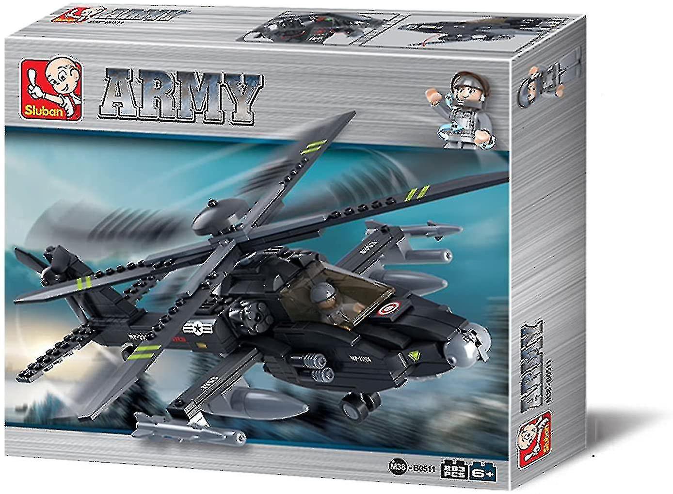 Military Blocks Army Bricks Toy - Ah-64 Apache Helicopter