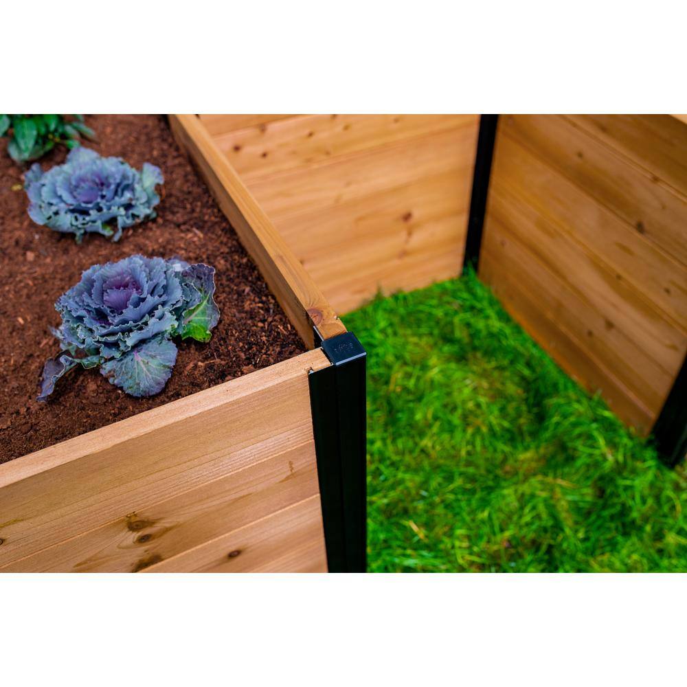 VITA Mezza 6'L x 6'W x 22H Cedar Keyhole Composting Garden Golden Brown VT17707 VT17707