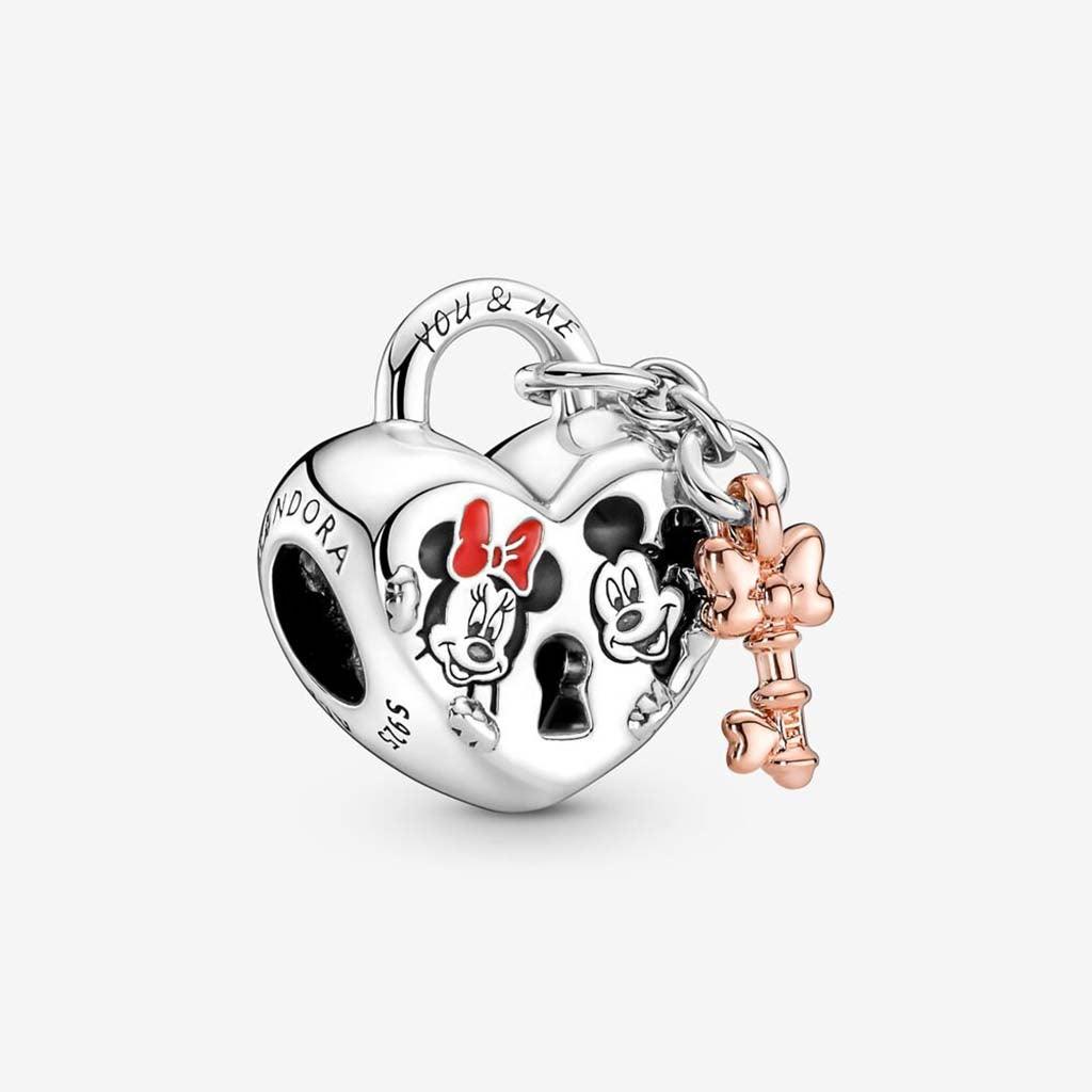 PANDORA  Disney Mickey Mouse & Minnie Mouse Padlock Charm