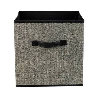 Simplify 12 in. H x 12 in. W x 12 in. D Black Plastic Cube Storage Bin 25432-BLACK