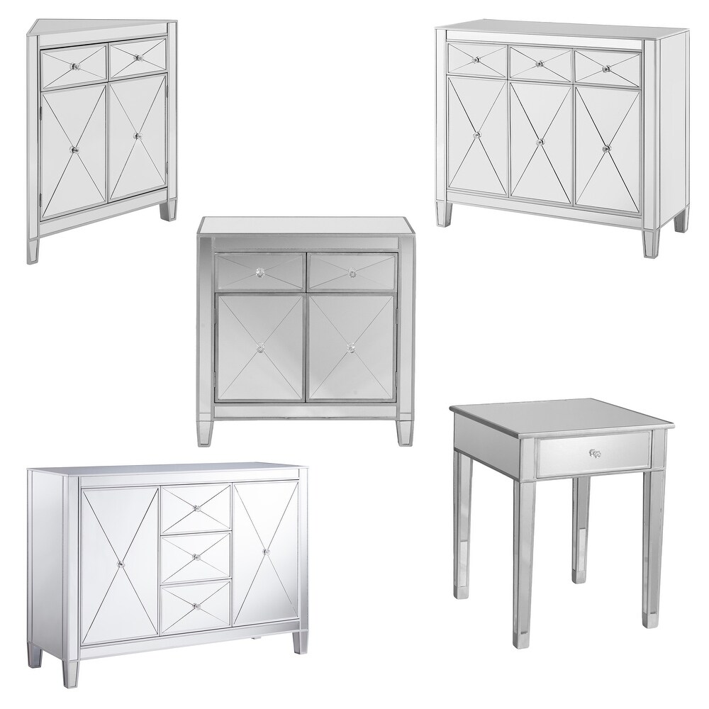 SEI Furniture Dalton 2 Door Mirrored Accent Cabinet