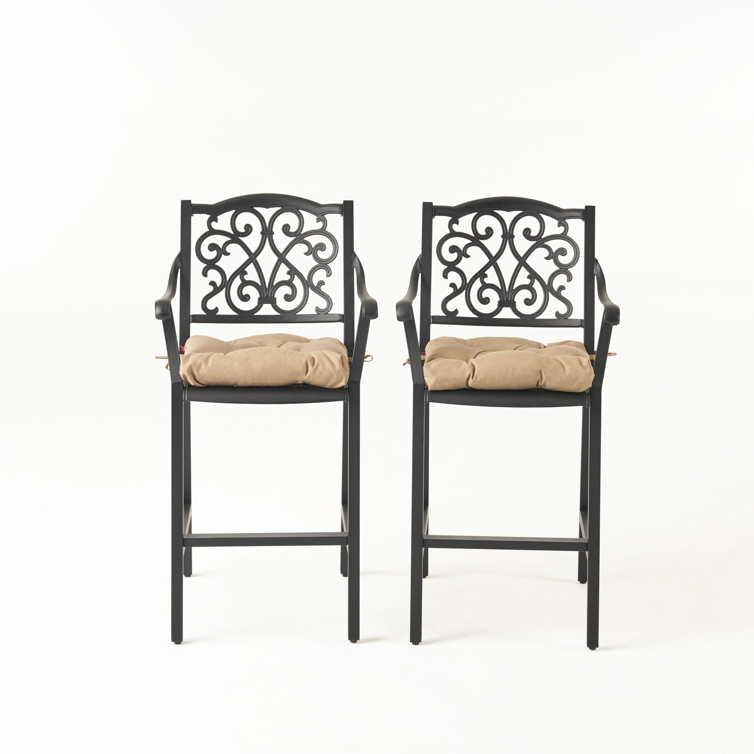 Roberta Outdoor Barstool with Cushion (Set of 2)