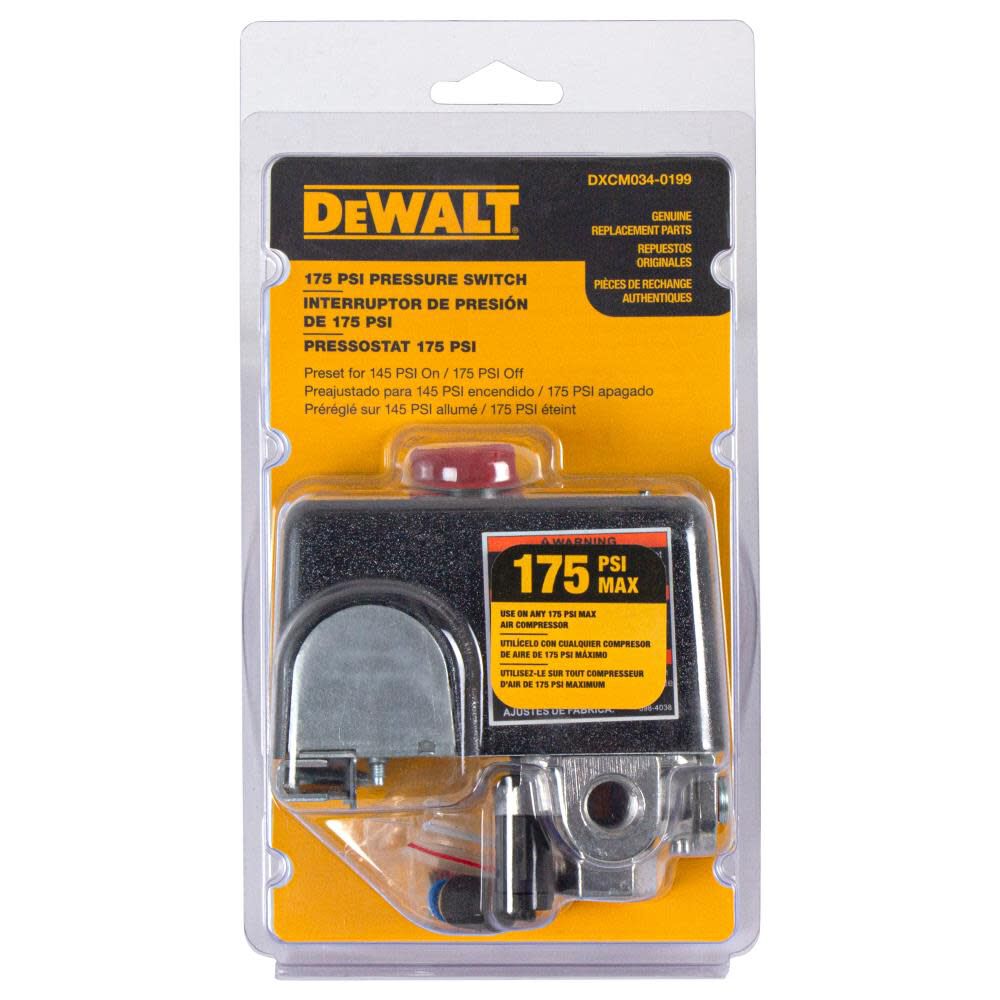 DEWALT 145-175 PSI Replacement Pressure Switch for Air Compressors DXCM034-0199 from DEWALT