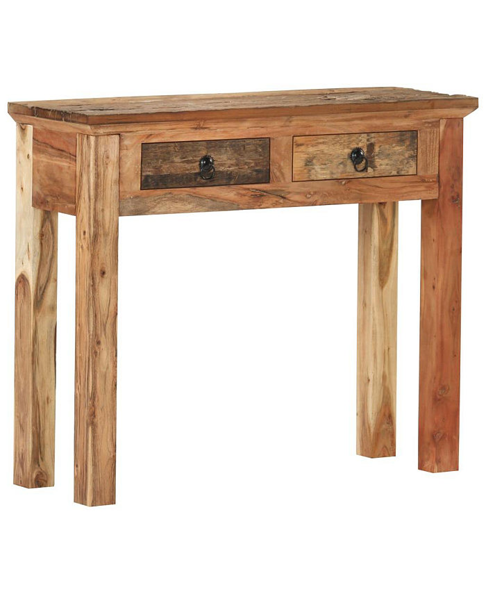 vidaXL Console Table 35.6x11.8x29.5 Solid Acacia Wood and Reclaimed Wood